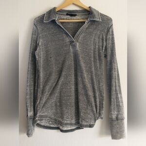 Anthropologie Jane + Delancey Gray Basic Long Sleeve Soft Collared Shirt S